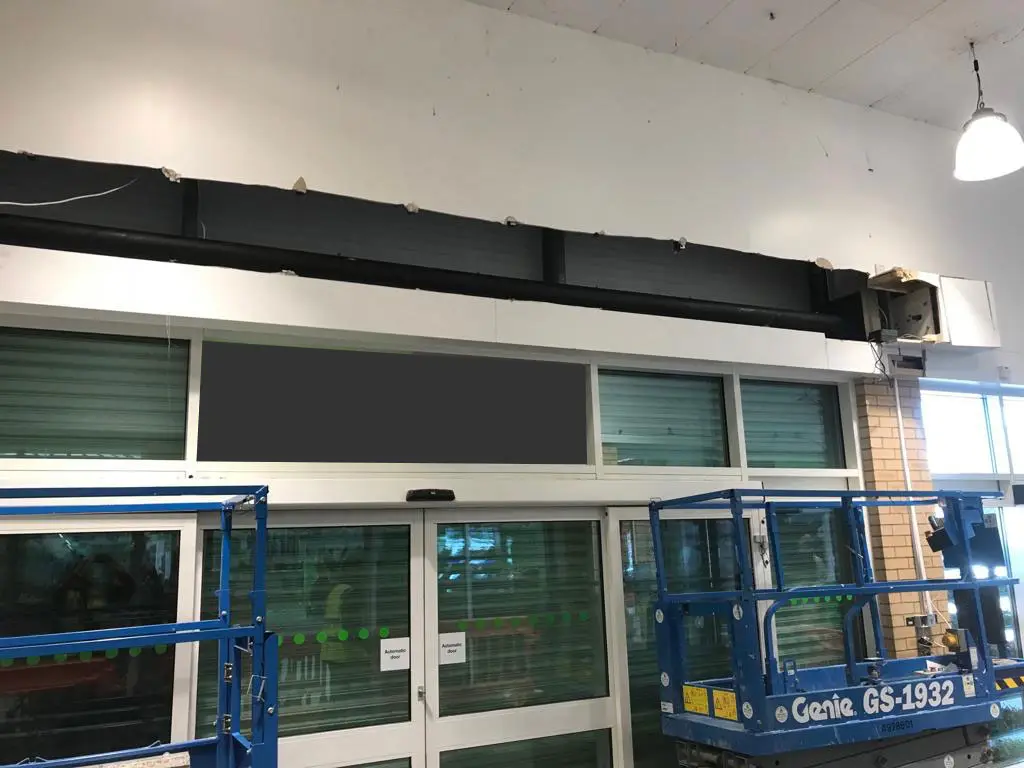 Front entrance shutter near miss